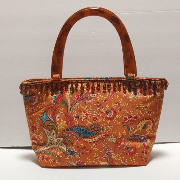 Talbots Handbags - Talbots Purse Paisley faux Tortoise Shell handles & Beads